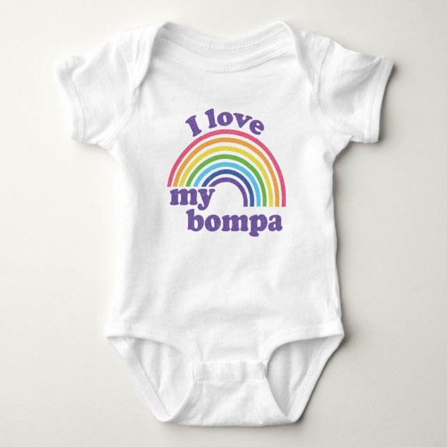 I Kärlek My Bompa - Cute Rainbow T Shirt (Framsida)