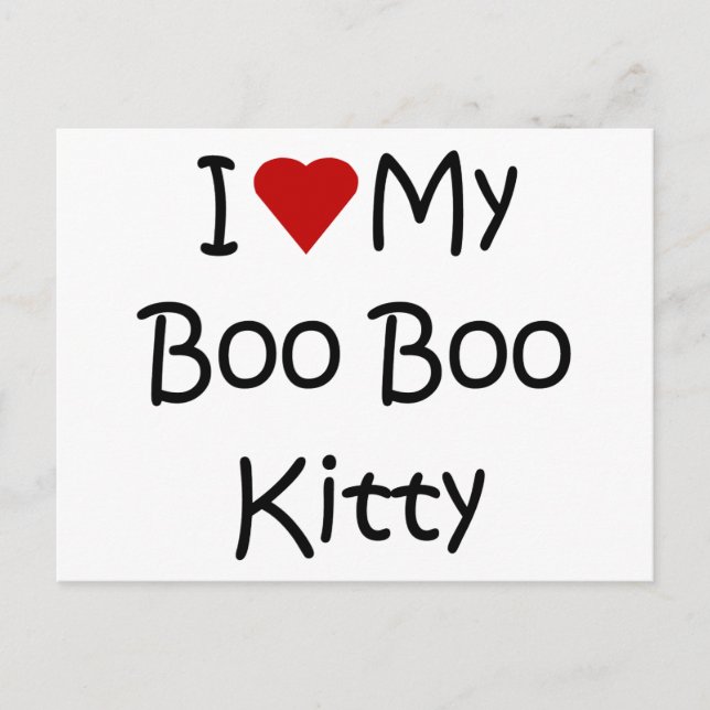 I Kärlek My Boo Boo Kattunge Vykort (Framsida)