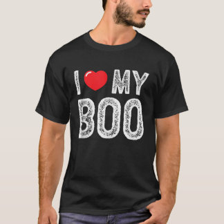 I Kärlek, My Boo Distress, så hjärtar jag mitt Boo T Shirt