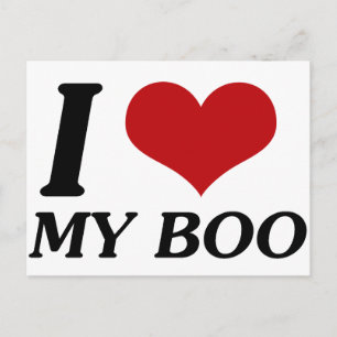I Kärlek My Boo (hjärta) Vykort