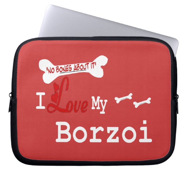 I Kärlek My Borzoi Laptop Fodral (Framsidan)