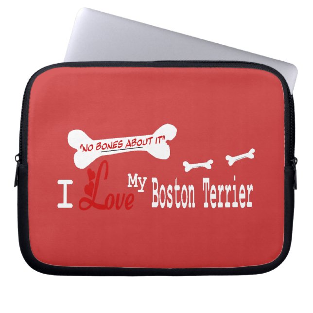 I Kärlek My Boston Terrier Laptop Sleeve (Framsidan)