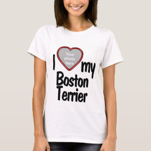 I Kärlek My Boston Terrier Red Heart Hund älskare  T Shirt