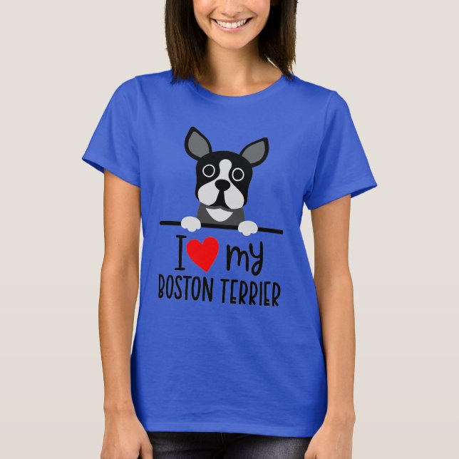 I Kärlek My Boston Terrier T Shirt (Framsida)