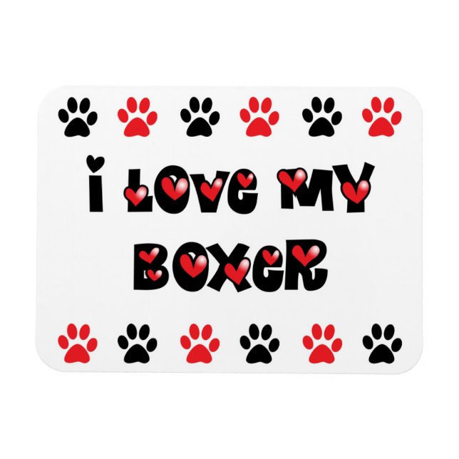 I Kärlek My Boxer Magnet (Horisontell)