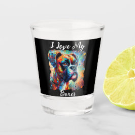 I Kärlek My Boxer Pop Art-Hund Painting