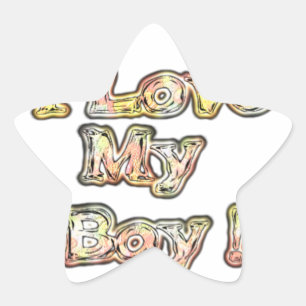 I Kärlek My Boy Design Coola Vintage Collection Te Stjärnformat Klistermärke
