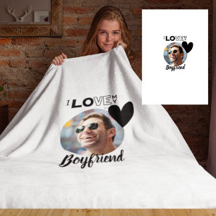 I Kärlek My BOYFRIEND Make PAPPA Grandpa Brother Fleecefilt