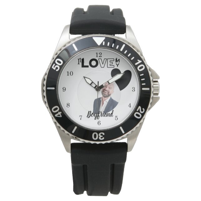 I Kärlek My BOYFRIEND Make PAPPA Grandpa Brother W Armbandsur (Framsida)