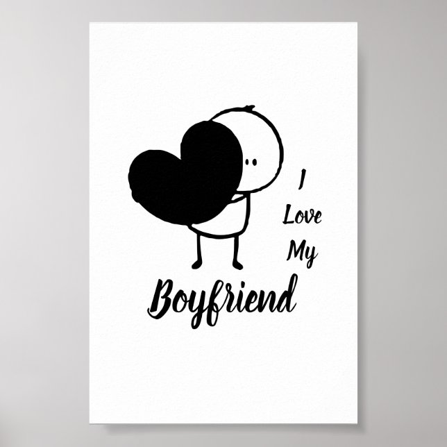 I Kärlek My BOYFRIEND - Modern personlig Anpassnin Poster (Framsidan)