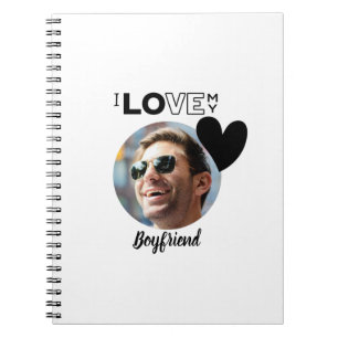 I Kärlek My BOYFRIEND Photo Gift Make Fiance PAPPA Anteckningsbok