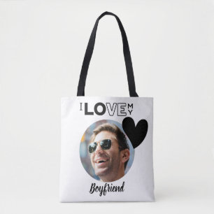 I Kärlek My BOYFRIEND Photo Gift Make Fiance PAPPA Tygkasse