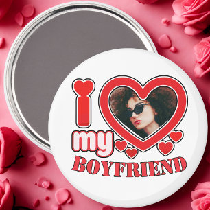 I Kärlek My Boykompis Anpassningsbar Heart Photo Magnet