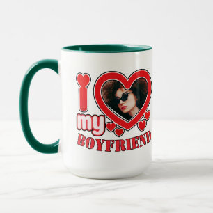 I Kärlek My Boykompis Anpassningsbar Heart Photo Mugg