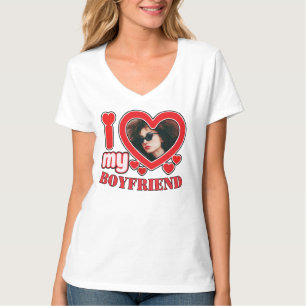 I Kärlek My Boykompis Anpassningsbar Heart Photo T Shirt