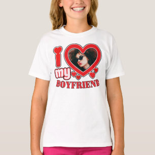 I Kärlek My Boykompis Anpassningsbar Heart Photo T Shirt