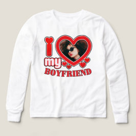 I Kärlek My Boykompis Anpassningsbar Heart Photo T Shirt
