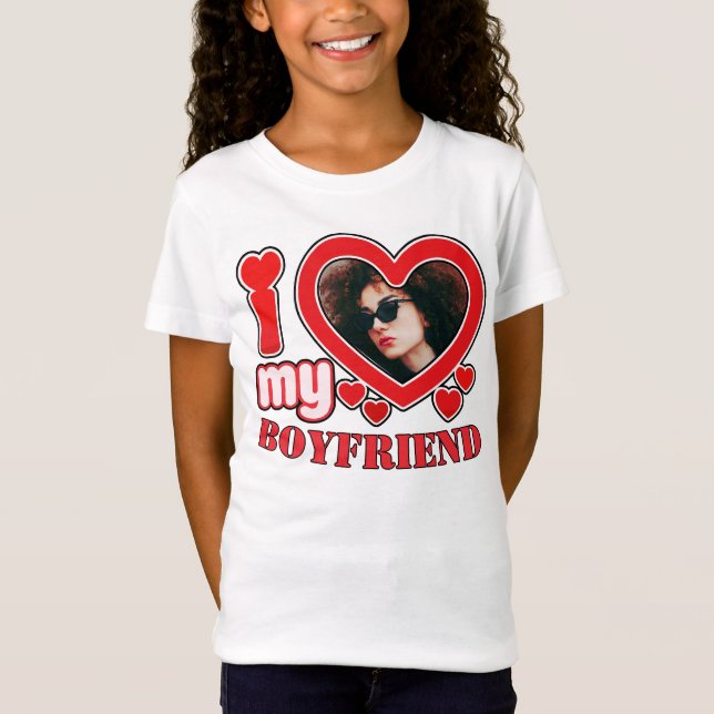 I Kärlek My Boykompis Anpassningsbar Heart Photo T Shirt (Framsida)
