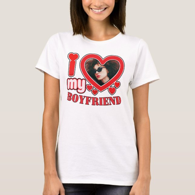 I Kärlek My Boykompis Anpassningsbar Heart Photo T Shirt (Framsida)