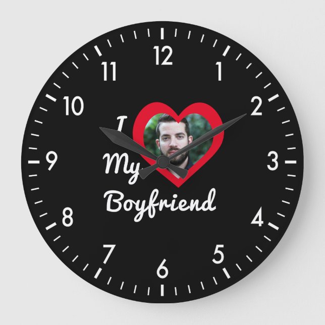 I Kärlek My Boykompis Bae Personlig Anpassningsbar Stor Klocka (Framsida)
