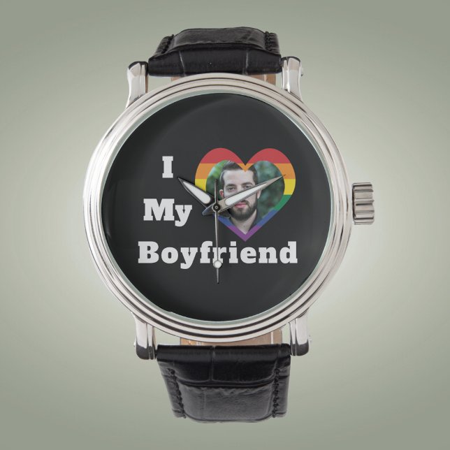 I Kärlek My Boykompis Gay pride LGBTQ Anpassningsb Armbandsur (Skapare uppladdad)