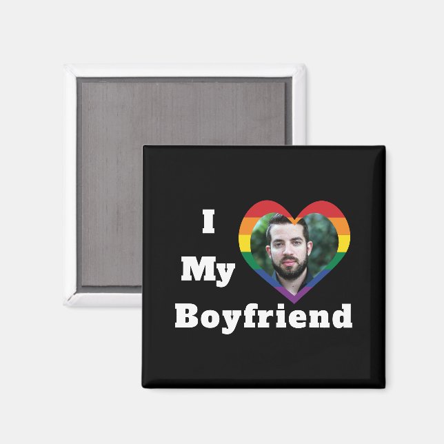 I Kärlek My Boykompis Gay pride LGBTQ Anpassningsb Magnet (Front/Back)