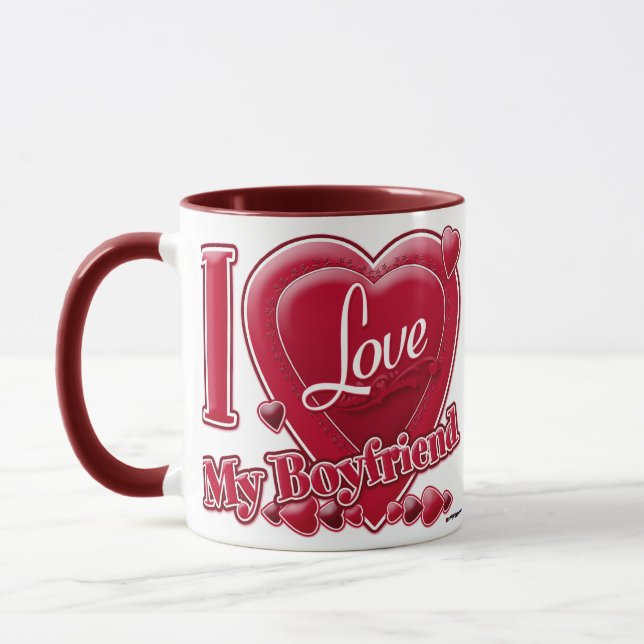 I Kärlek My Boykompis Red - hjärta Mugg (Vänster)