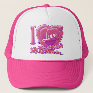 I Kärlek My Boykompis rosa/lila - hjärtan Truckerkeps