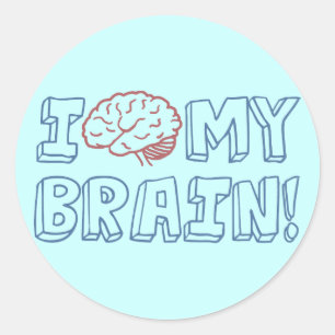 I Kärlek My Brain Runt Klistermärke