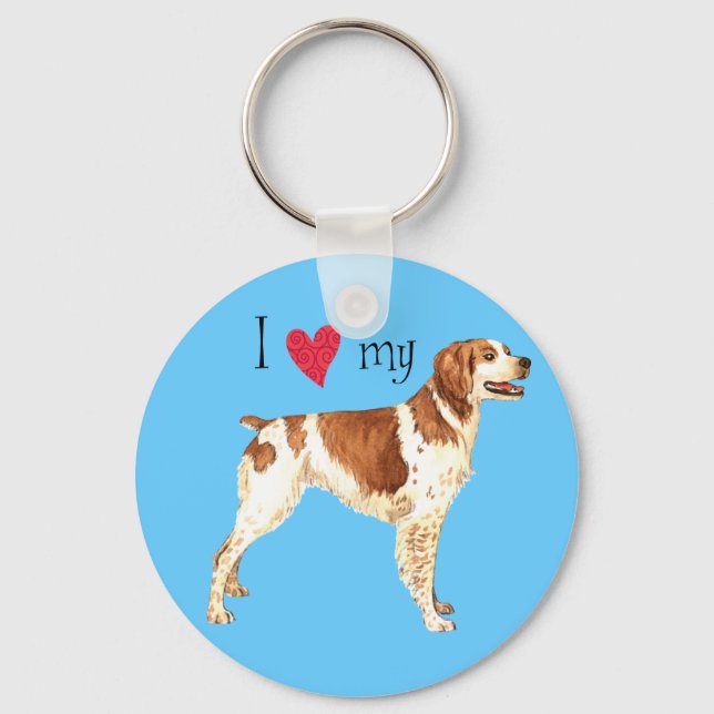 I Kärlek my Brittany Nyckelring (Framsida)