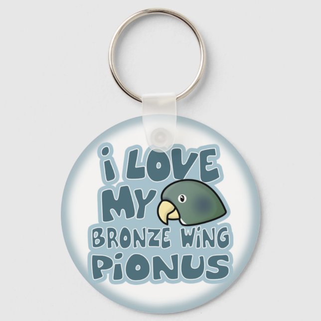 I Kärlek My Bronze Winged Pionus Keychain Nyckelring (Framsida)
