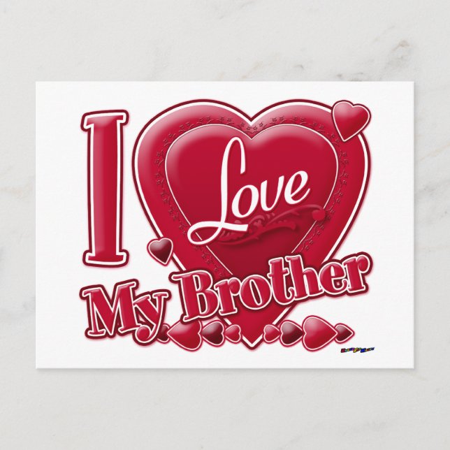 I Kärlek My Brother Red - Hjärtat Vykort (Framsida)