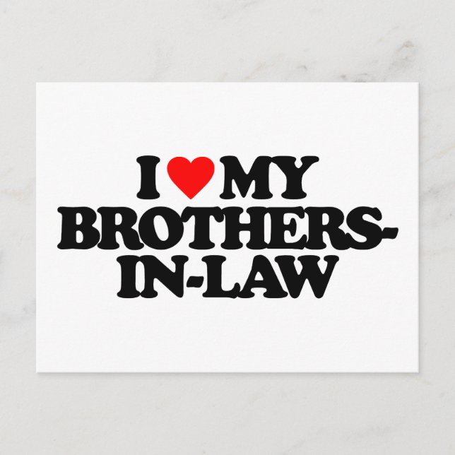 I KÄRLEK MY BROTHERS-IN LAW VYKORT (Framsida)