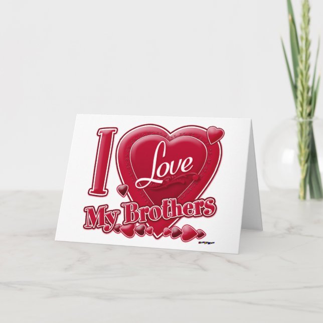 I Kärlek My Brothers red - hjärta Helgkort (Framsida)
