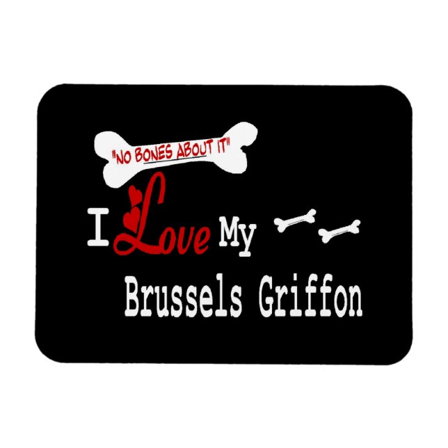 I Kärlek My Brussels Griffon Magnet (Horisontell)