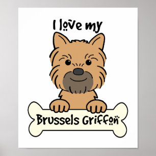 I Kärlek My Brussels Griffon Poster