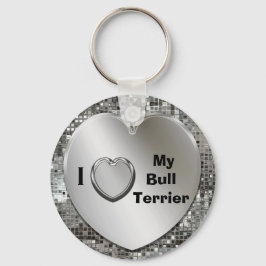 I Kärlek My Bull Terrier Hjärtnyckelring Nyckelring