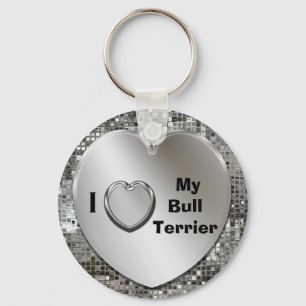 I Kärlek My Bull Terrier Hjärtnyckelring Nyckelring
