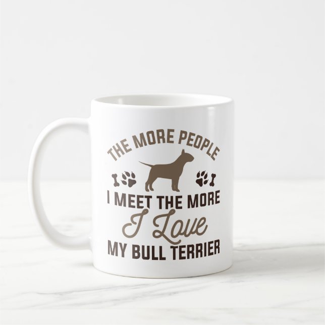 I Kärlek My Bull Terrier Kaffemugg (Vänster)