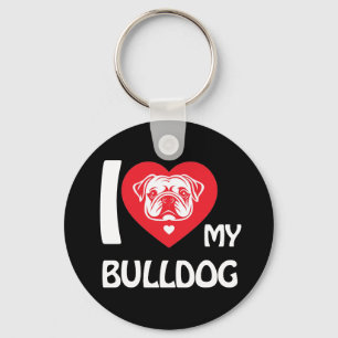 I Kärlek My Bulldog - Funny & Cute Hund älskare Gi Nyckelring