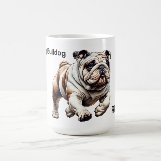 I Kärlek My Bulldog med Namn Kaffemugg (Center)