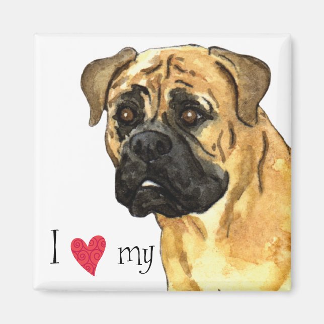 I Kärlek my Bullmastiff Magnet (Framsidan)