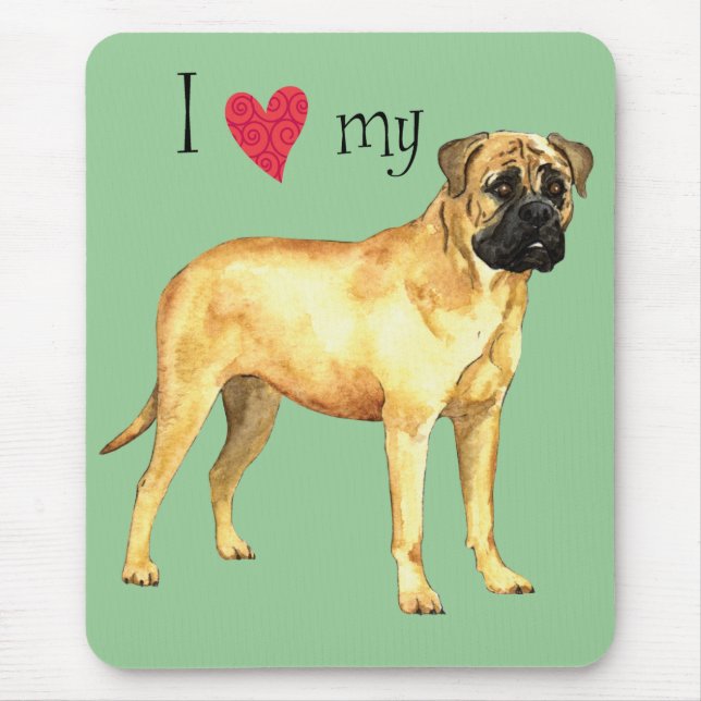 I Kärlek my Bullmastiff Musmatta (Framsidan)
