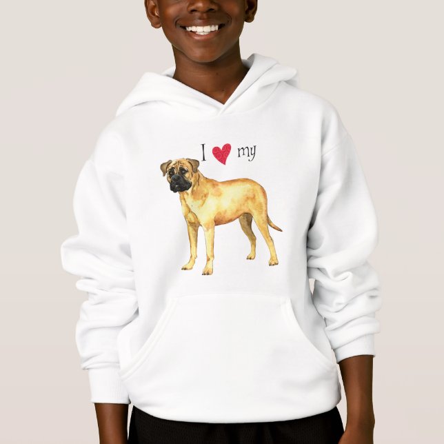 I Kärlek my Bullmastiff T-shirt (Framsida)