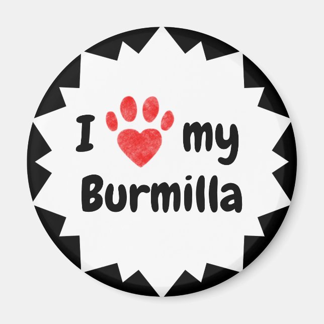 I Kärlek My Burmilla Cat Magnet (Framsidan)