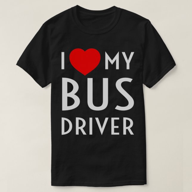 I Kärlek, My Buss Driver Red Heart Girlkompis Maka T Shirt (Design framsida)