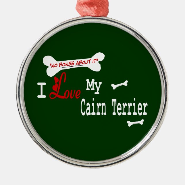 I Kärlek My Cairn Terrier Julgransprydnad Metall (Framsidan)