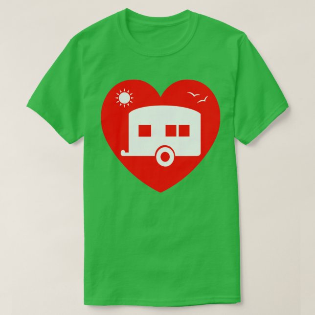 I Kärlek My Camper Caravan Summer Helgdagars T Shirt (Design framsida)