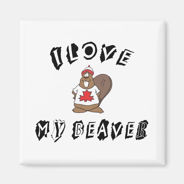 I Kärlek My Canadian Beaver Magnet (Framsidan)