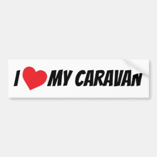 I Kärlek My Caravan Big Red Kärlek Heart Bildekal